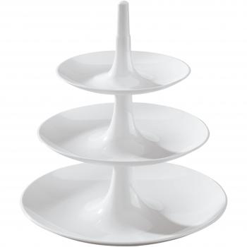 Koziol Babell- Frutero de 3 pisos, desmontable, 31,4 x 31,4 x 34 cm, Blanco Sólido