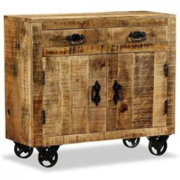 vidaXL Sideboard with 2 Drawers and 1 Cabinet Rough Mango Wood
