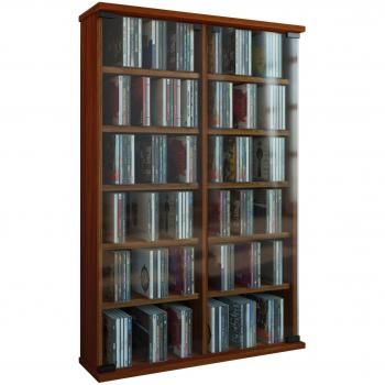 VCM Roma - Torre para CD/DVD, para 300 CDs, color Vetas de nogal, dimensiones 92x60x18 cm
