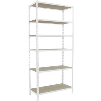 Estantería Metálica SimonRack de Almacenaje en Acero, dimensiones 2500x800x300 mm, con 6 Baldas de Madera, capacidad de soporte de 150 kg por balda a punto de flexión