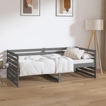 Sofá cama de madera maciza de pino gris 90x190 cm