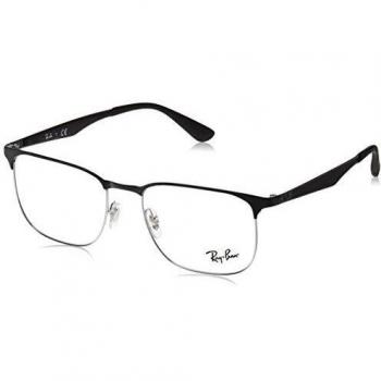 Ray-Ban RX6363 2861 Men's Black Square Eyeglasses, Size 52 - Blue Light Block Available