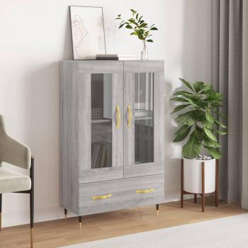 Aparador alto de madera de ingeniería gris Sonoma 69,5x31x115 cm - Mueble de Almacenaje de Salón, Buffet para salón, Armario Auxiliar, Armario de Almacenamiento