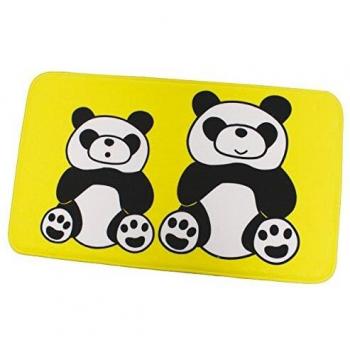 MSV Alfombra de baño Panda 45 X 75 X 0.5 cm, Microfibra, Multicolor