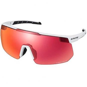 Gafas de sol Shimano S-PHYRE mate blanco con lente Ridescape Road roja