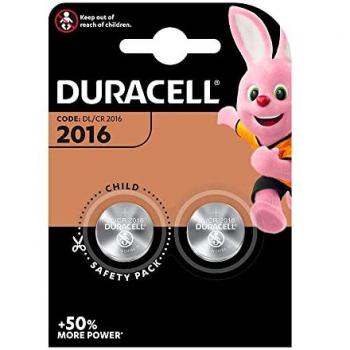Pilas de Botón de Litio Duracell CR2016 (Blister 2 Unidades) - Larga Duración, 3V