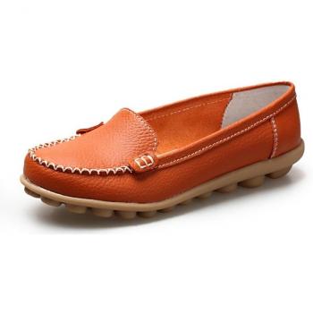 Lucksender - Mocasines de Piel para mujer, color Naranja, talla 38,5 EU