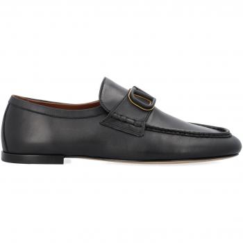 Valentino Garavani Black Loafers for Men, Size 39 (6 US), Signature VLogo Nappa Leather