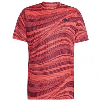 Camiseta de Manga Corta adidas Club Gráfica para Hombre - Rojo Sombra/Semi Rojo Lucido