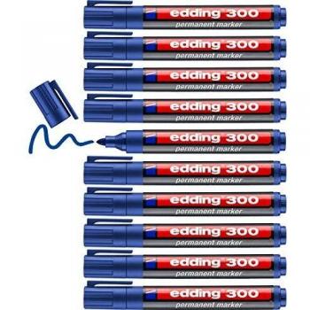 Rotulador Permanente Edding 300 Color Azul Punta Redonda