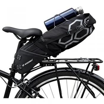 Bolsa de Sillín de Bicicleta Wozinsky Grande y Espaciosa 12L Negra