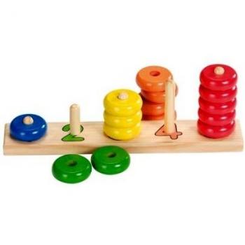 Goki- Puzzles de maderaPuzzles de maderaGOKIAprende a Contar con Anillos, Multicolor