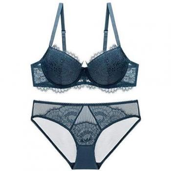 SHEKINI Mujer Conjunto de Ropa Interior Sexy Sujetador con Aro y Bragas,Conjunto de Lencería de Encaje