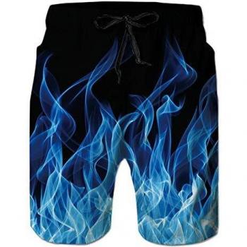Spreadhoodie Fuego 3D Patrón Hombre Bañadores Moda Secado Rápido Bañadores Natacion Ligero Shorts Tallas Grandes para Playa Vacaciones XL
