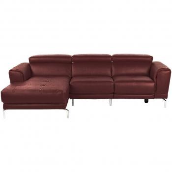 Sofá de piel de 5 plazas con chaise longue izquierdo y un asiento relax eléctrico Bond