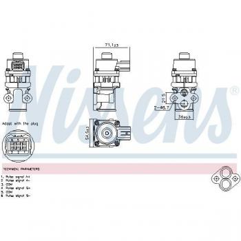 Válvula EGR NISSENS 98368 para Suzuki, Mazda, Vauxhall, Opel y Nissan