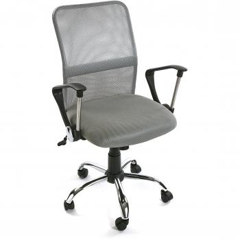 Versa 21300006 Silla Oficina, Piel Sintética, Gris Claro, 120x60x76 cm