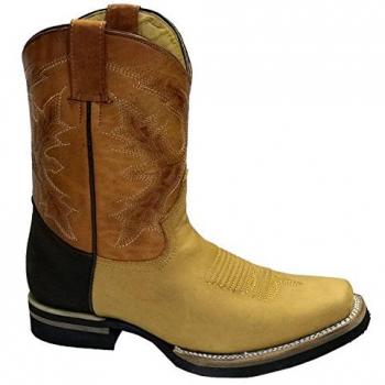 Grinders El Paso Brown Mid-Calf Cowboy Leather Boots - Size EU 42