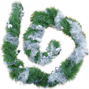 Guirnalda de Navidad Ramas de Árbol Nevado 290 cm Decoración Navideña PVC Verde