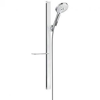 hansgrohe Raindance Select S set de ducha 120 3jet EcoSmart 9 l/min con barra de ducha 90 cm y jabonera blanco/cromo