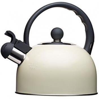 Hervidor de Agua Silbante KitchenCraft Living Nostalgia, Inducción, Metal, 1.3 Litros, Crema
