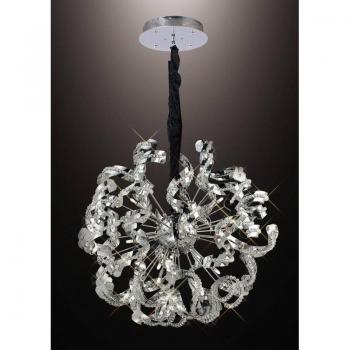 Lámpara colgante Esme 12 bombillas cromo pulido cristal, no compatible con LED/CFL