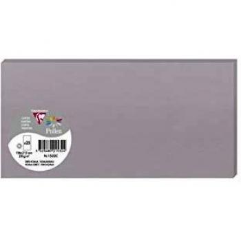 Clairefontaine 1532C - Un paquet de 25 cartes Pollen 10,6x21,3 cm 210g, Gris koala