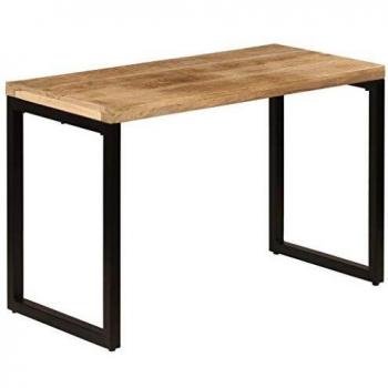Solid Mango Wood and Steel Dining Table 45.3x21.7x29.9