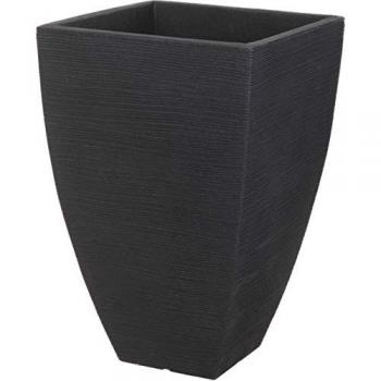 Maceta estriada cuadrilátera gris antracita 43 cm ProGarden