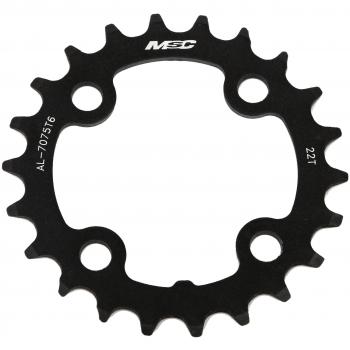 MSC Bikes MSC Aluminium CNC 4Brazos 64 mm 22D - Plato de Ciclismo, Color Negro