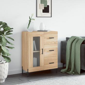 Aparador de madera de ingeniería 69,5x34x90 cm Mueble de Almacenaje de Salón Buffet Armario Auxiliar Armario de Almacenamiento Marrón Roble Sonoma