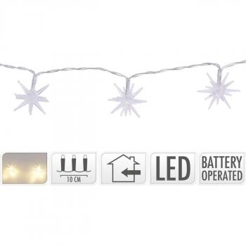 Guirnalda de Luces LED Lumineo Blanco con Estrellas Decorativas a Pilas