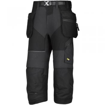 Pantalón de trabajo unisex Snickers FlexiWork negro con bolsillos, talla 50 corta
