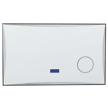 Espejo de baño moderno LED rectangular con altavoz Bluetooth y espejo de aumento 100 x 60 cm plateado Onlay