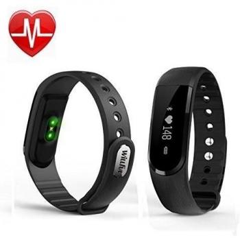 Willful Monitor del ritmo cardíaco pulsera, Bluetooth 4.0 Pulsera de actividad,Wireless rastreador de ejercicios,Podómetro con pulsímetro y dormir Análisis Contador de Calorías vibración Despertador llamada SMS SNS vibración para Android IOS