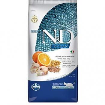 Farmina N&D Ocean Adult Cod and Orange Low Grain Cat Food - Economical Pack: 2 x 5 kg