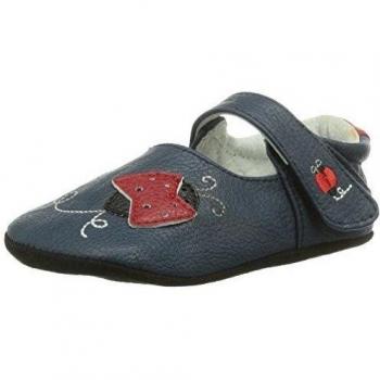 Jack & Lily My Mocs Ladybug Navy - Zapatitos de piel para los primeros pasos, 100% anti-resbalones, talla 0-6 meses, multicolor