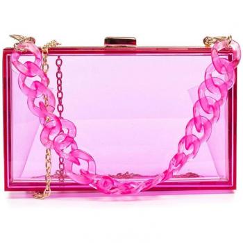 IRIA QUINTANA Bolso de mano tipo clutch en metacrilato transparente