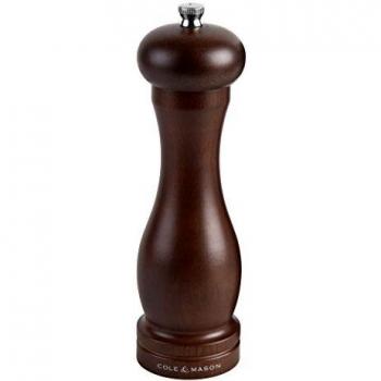 Cole & Mason HB0844P Forest Capstan Molinillo de Pimienta, Madera Oscura, Precision+/Molienda Ajustable, Madera de Haya Teñida, 200mm, Incluye 1 x Molino, Garanzia del Meccanismo a Vita