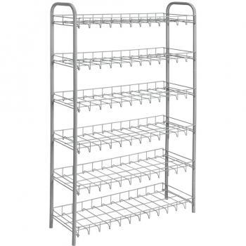 Zapatero de 6 Niveles Metaltex Estantería Organizador de Zapatos Color Blanco y Plateado