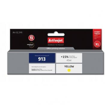 Cartucho de tinta Activejet AH-913YR, 1 pieza, compatible, alto rendimiento (XL), color amarillo