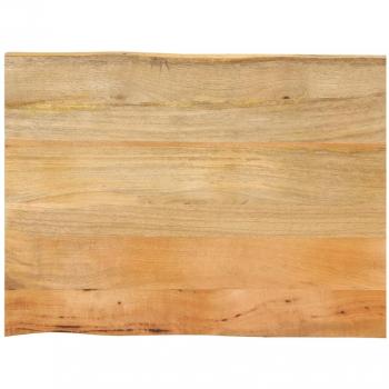 Encimera de mesa de madera maciza de mango, dimensiones 80x60x2,5 cm, con borde natural