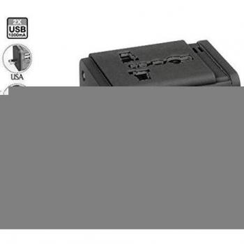 Ideal Solution idwta158 Adaptador de Viaje con Cargador USB Negro