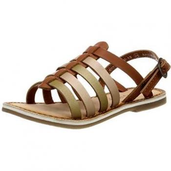 Kickers Dixon, Sandalias con Punta Abierta Niñas, Or Or Metal 15, 25 EU