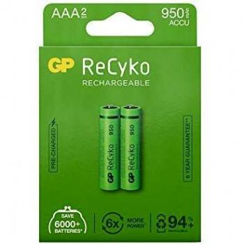 GP Batteries 187247 Blister 2 baterías recargables AAA Mini Stilo 950 mAh GP ReCyko