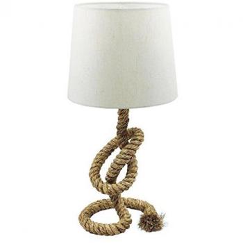 Lámpara de Cuerda Lieke con Pantalla Blanca, Eléctrica 230V, E27, Altura: 58cm, Diámetro: 21/28cm