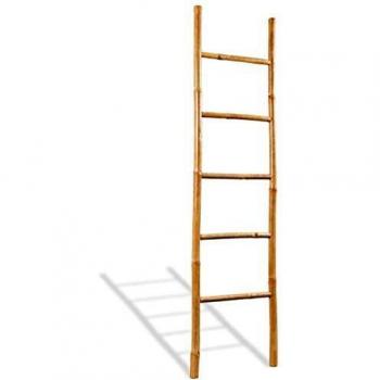 vidaXL Towel Ladder with 5 Rungs Bamboo 150 cm