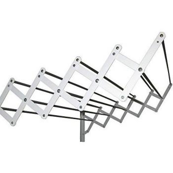Sauvic 89755 - Tendedero E x tensible plastificado con 10 Varillas De Aluminio 80 cm, Color Blanco, 80 x 78 x 26,5 cm