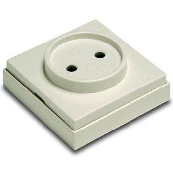 Famatel 5024-B - Base superficie sin toma tierra 10a 250v blanco nieve