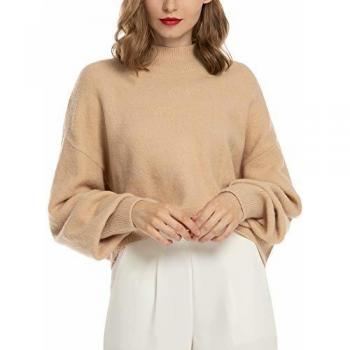 Jersey Mujer Punto Jerseys de Mujer para Invierno Camiseta Manga Larga Sueter Basico Suelto Jerseys Cuello Redondo Casual Sudadera para Mujer Beige